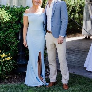 Club L London Light Blue Off-Shoulder - Bridesmaid Dress